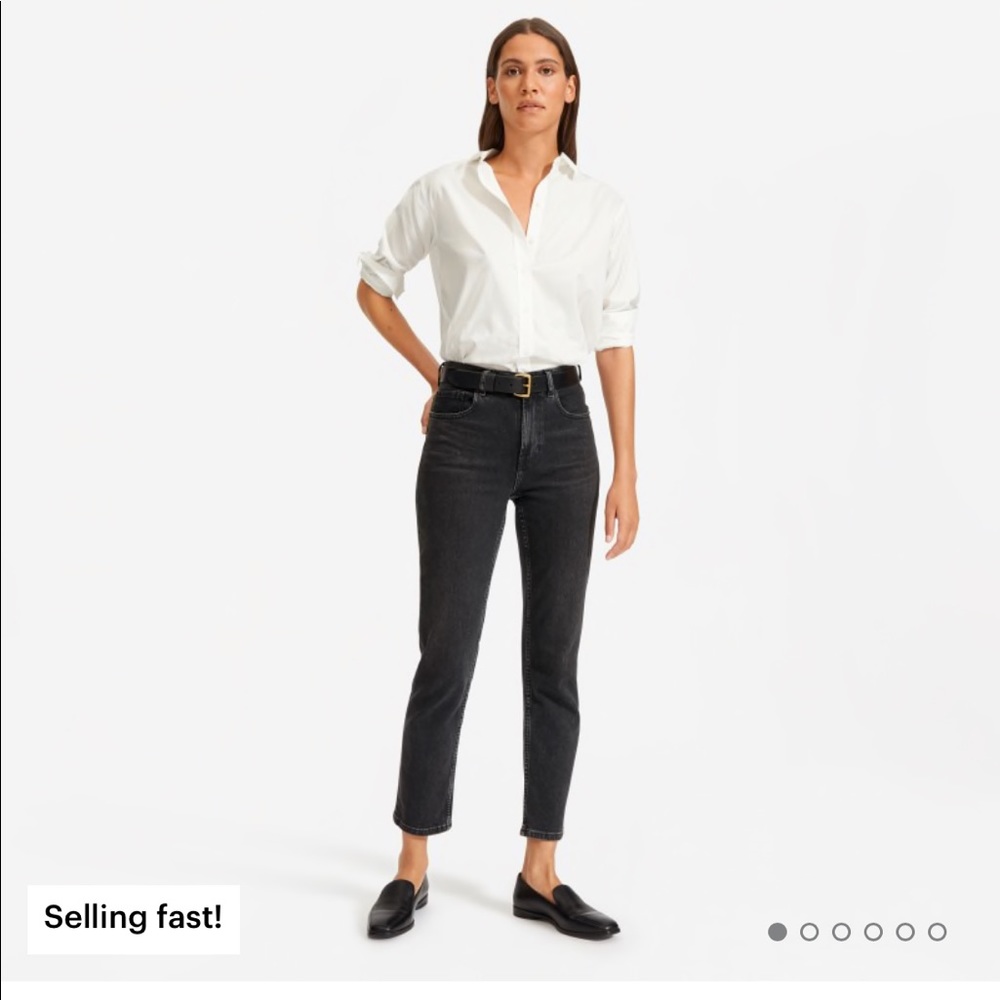 Everlane High Rise Straight Jean Black Ankle